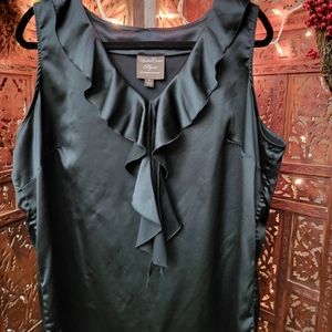 Under Cover Agent silky ruffled sleeveless top plus sz 1X